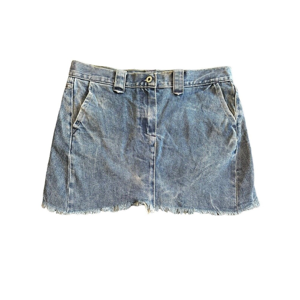 Rogan‎ Denim Jean Mini Skirt Size Medium Made In USA Cotton Blend 4 Pocket #I1-5